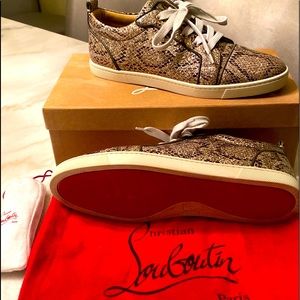 Christian Louboutin Sneakers-Orlato Flat GlitterSnake Skin.Size 40.5- US 10.5.